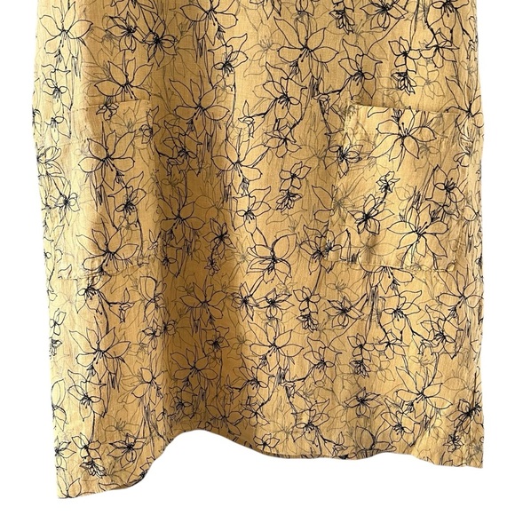 Cut Loose linen floral print shift dress in mustard size XS excellent condition - Picture 3 of 11